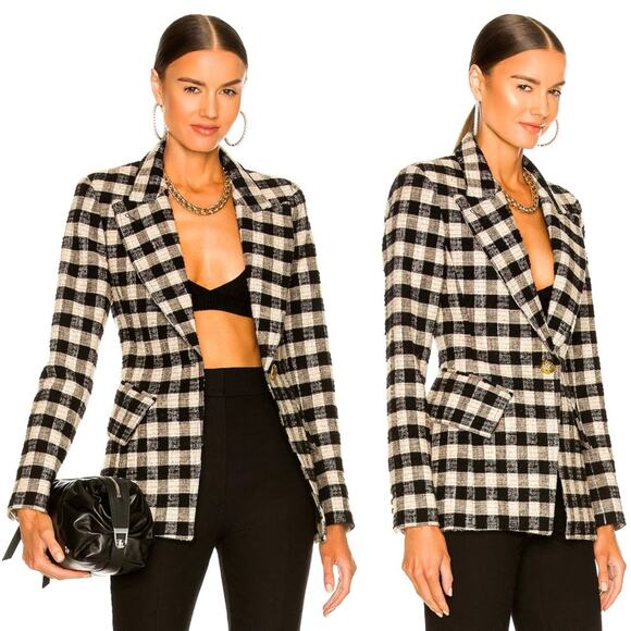 Smythe Lounge Blazer in Black & Stone Check NEW Size 6 - Picture 7 of 7